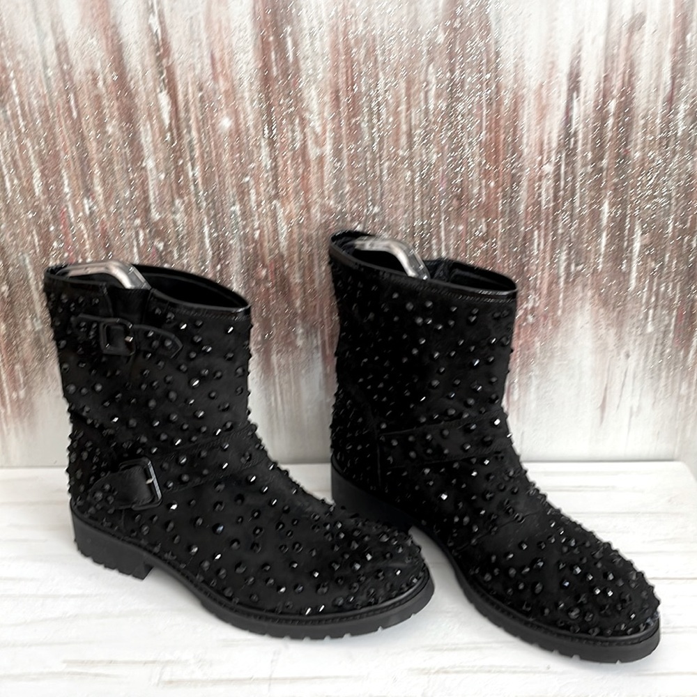 Loriblu Ankle Stella BLK Boots Booties W/ studded Swarovski EU size 40